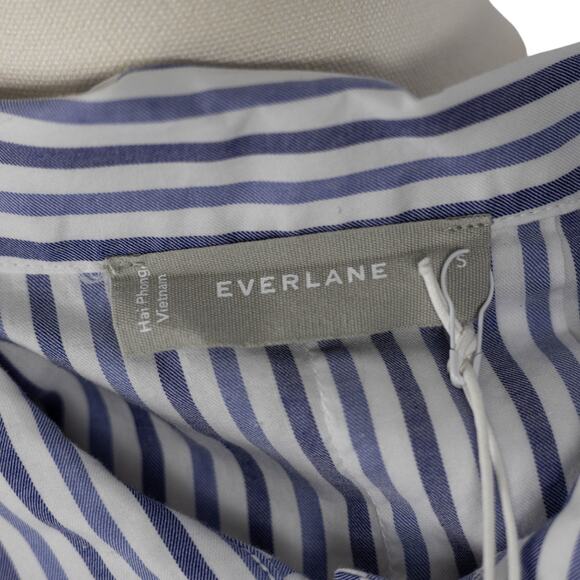 Everlane Small The Boxy Oxford Cropped Button Down Blue Stripe NWT - Picture 7 of 7